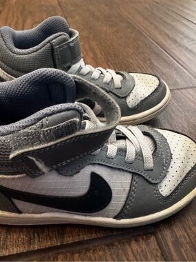 Nike Kids Gray and Black High-Top Sneakers
